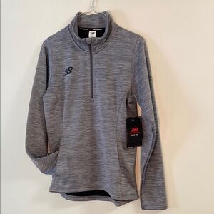 NWT New Balance Heathered Gray Half-Zip Thermal Pullover Size S